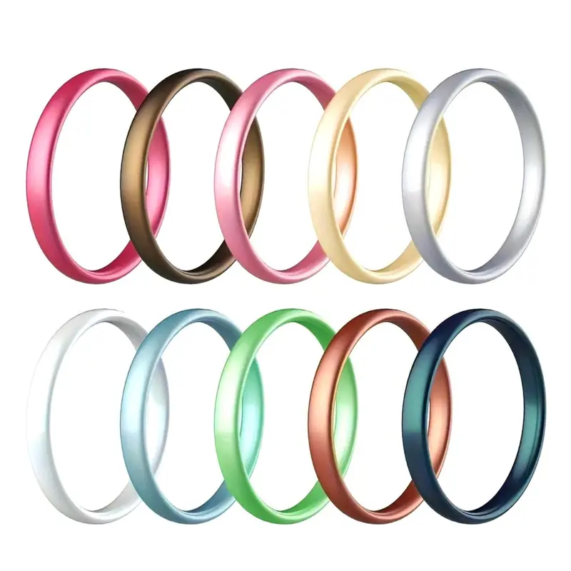 Women's Minimalist Temperament Plain Color Silicone Ring, Elegant Fashion Rings, Stylish All-match & Exquisite Jewelry for Birthday Gift