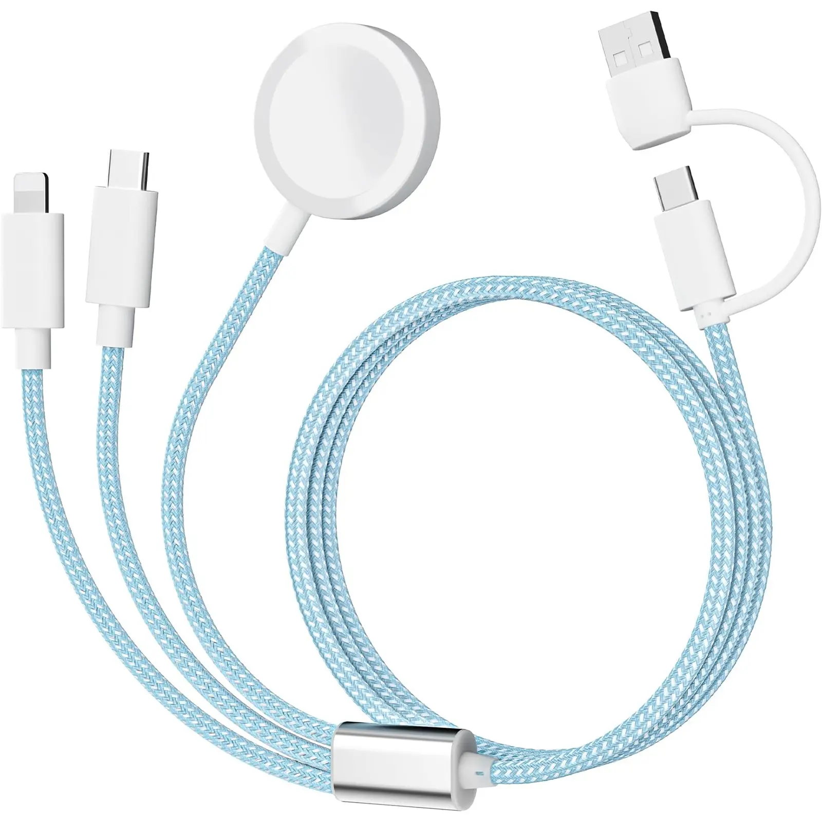 Fast Charging USB C Watch Phone Charger 3 in 2 Cable, Compatible with Apple Watch Ultra SE Series 1-8, Universal Travel Multi Devices Smartphone, Mobile, Cellphone
