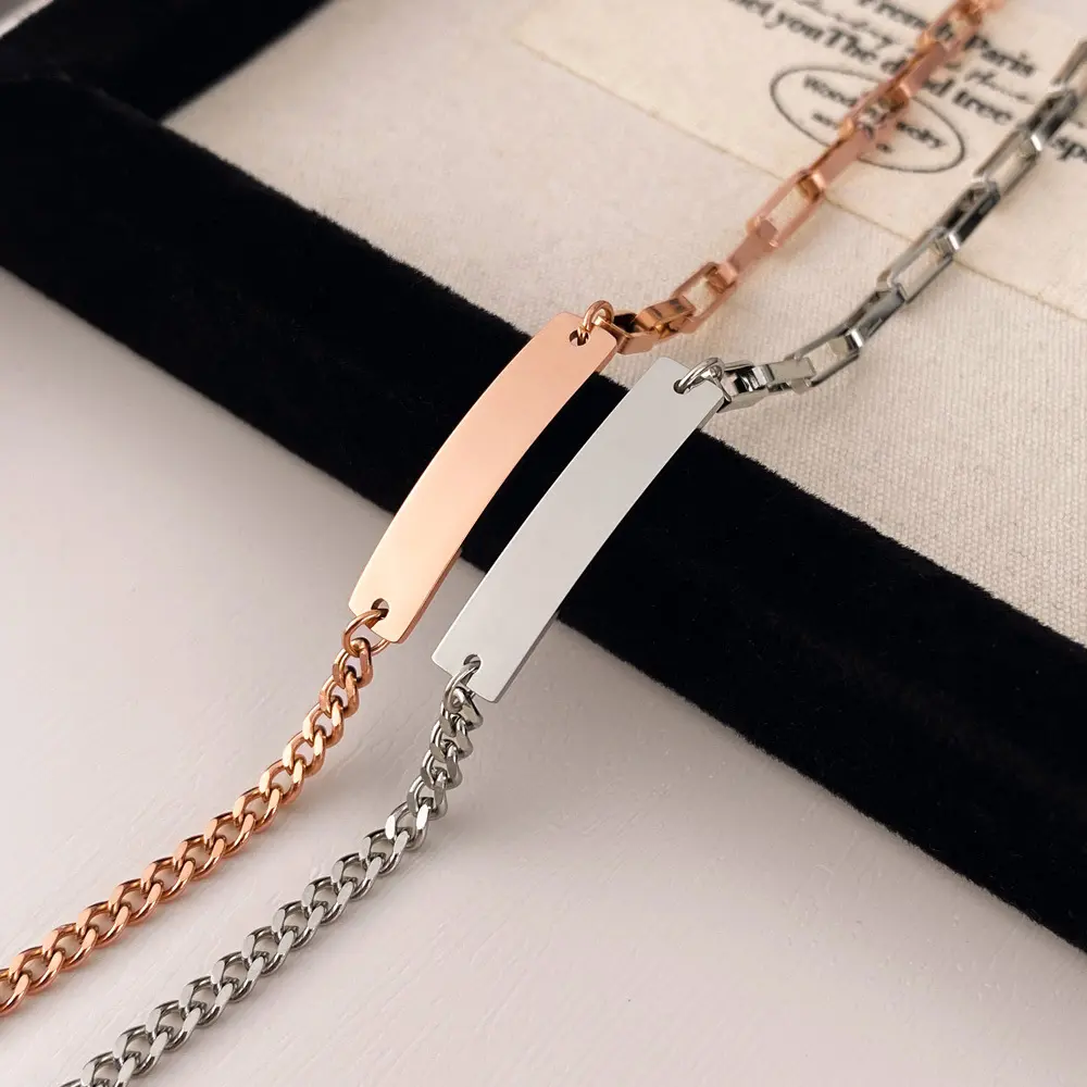 Unisex Minimalist Titanium Steel 2-Piece Couple Matching Bracelets Set - Polished Finish Cuff, Simple Look, 2pcs Female & Male Matching Pair, Basic Daily Fashion Accessory for Bracelet Stacking, Versatile Wear, Two Piece Set, His And Hers