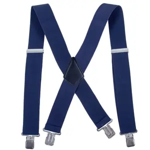 AWAYTR Men Suspenders Adjustable Elastic Heavy Duty 2 Inch or 1.5 Inch Wide X Shape Strong Clip Suspender Adult Harness Clip Braces