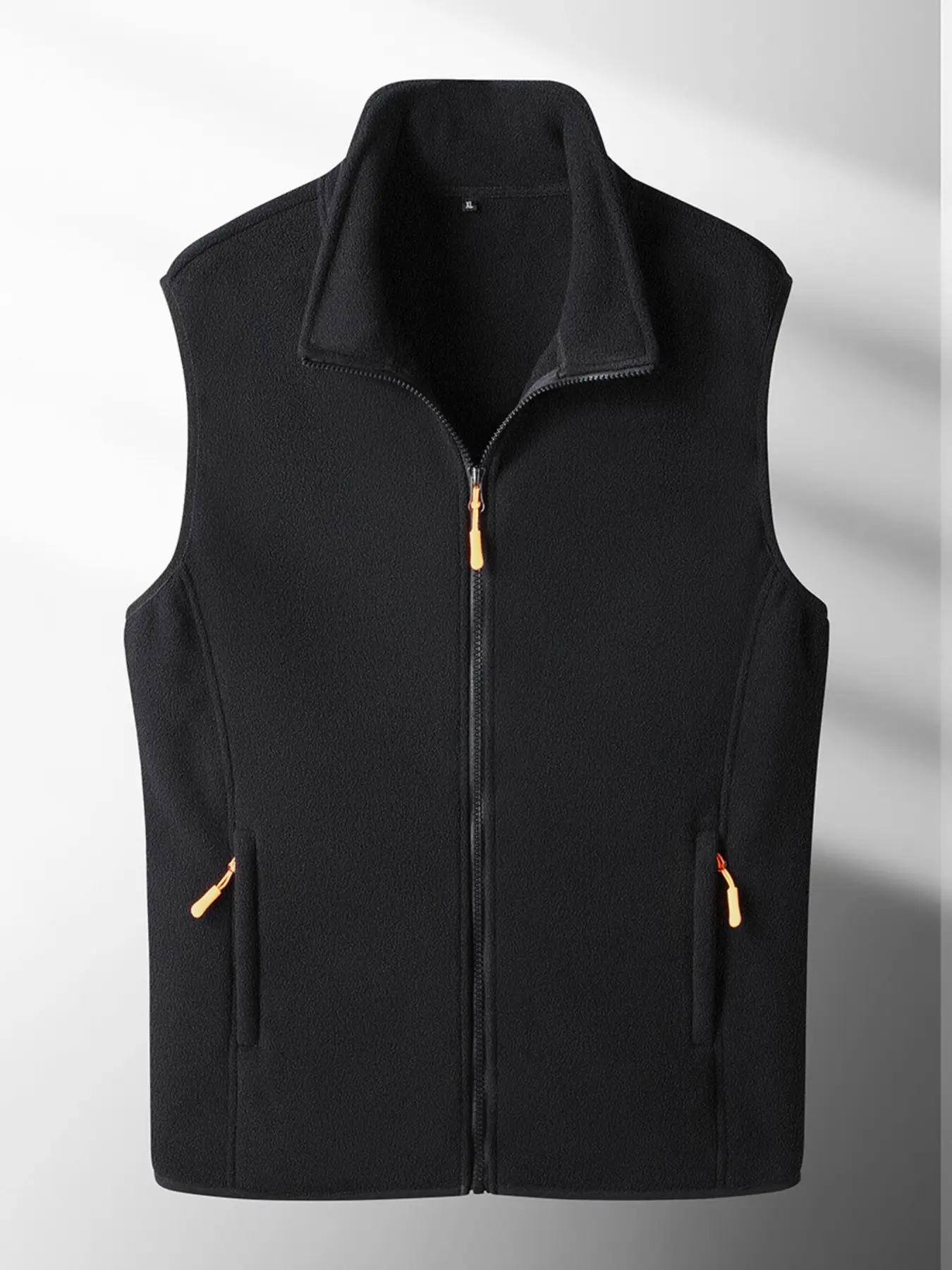 Men's Fleece Vest Jacket, Waistcoat Vest, Zipper Gilet, Full Zip Stand Collar Sleeveless Sports Shirt, Lightweight Outdoor Casual Top, Ideal for Hiking and Daily Wear