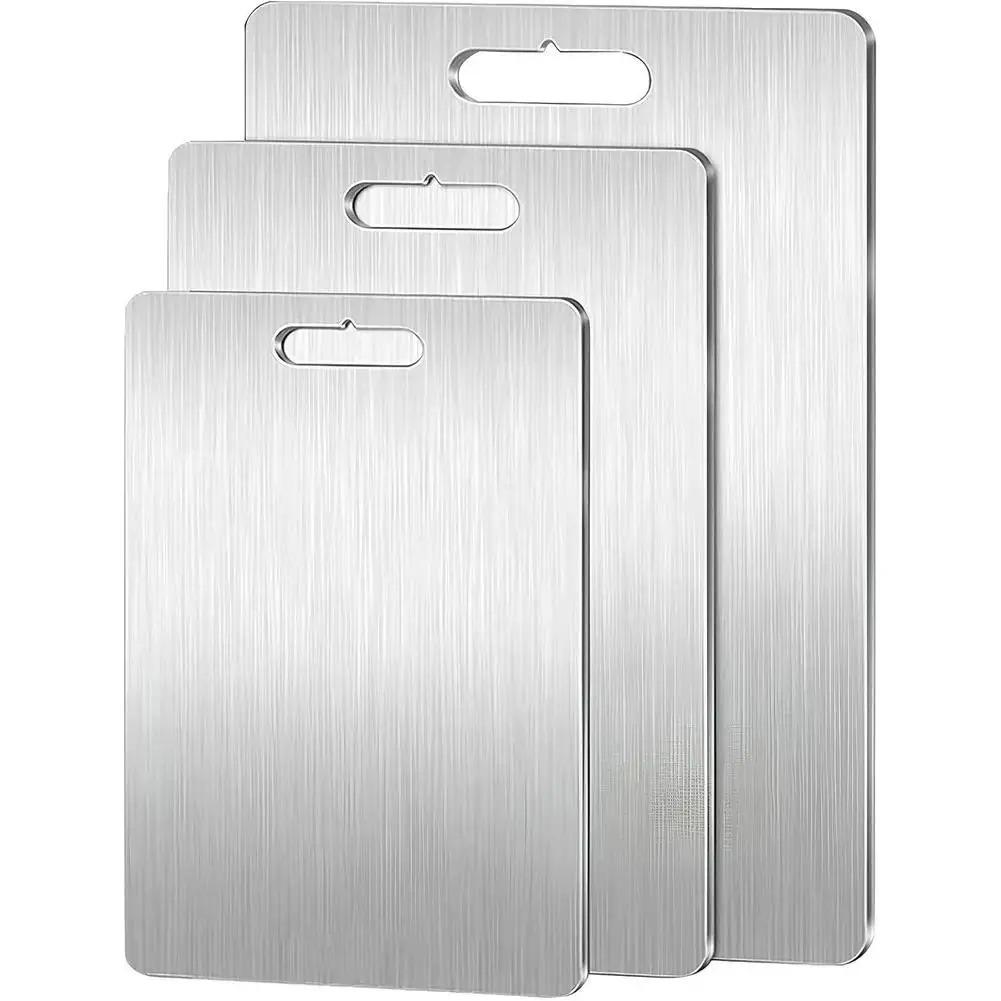 Stainless Steel Cutting Boards Dishwasher Safe Kitchen Boards Antibacterial Kitchen Fruit Vegetable Meat Chopping Cutting Board