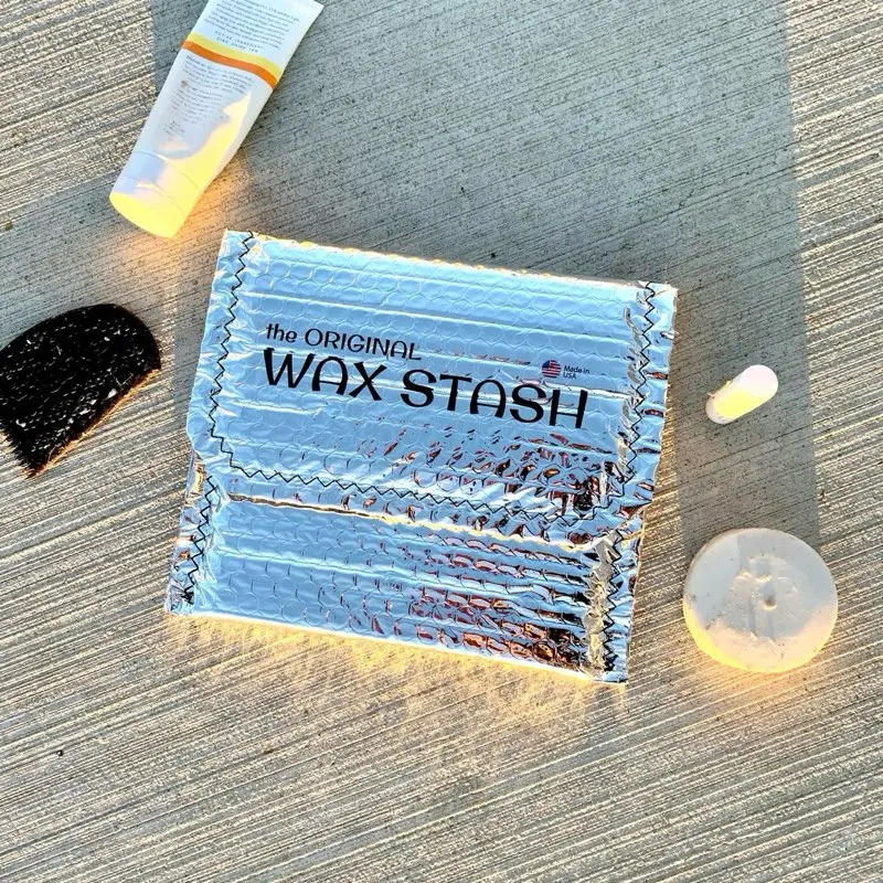 The Original Wax Stash - Thermal Protection Surf Wax Pouch - Tested & Proven By Surfers Worldwide - FINALLY… No More Melted Wax! Guaranteed!