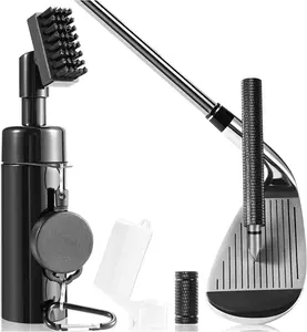 Portable Golf Club Cleaner Brush with Retractable Clip, U-V Groove Sharpener and Water Brush, Essential Golf Accessories for Golfers,summervibes