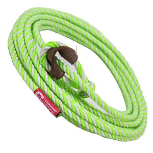 39ft Lime Green White Soga Para Florear Trick Rope - Charro Lime Green Trick Roping Lasso