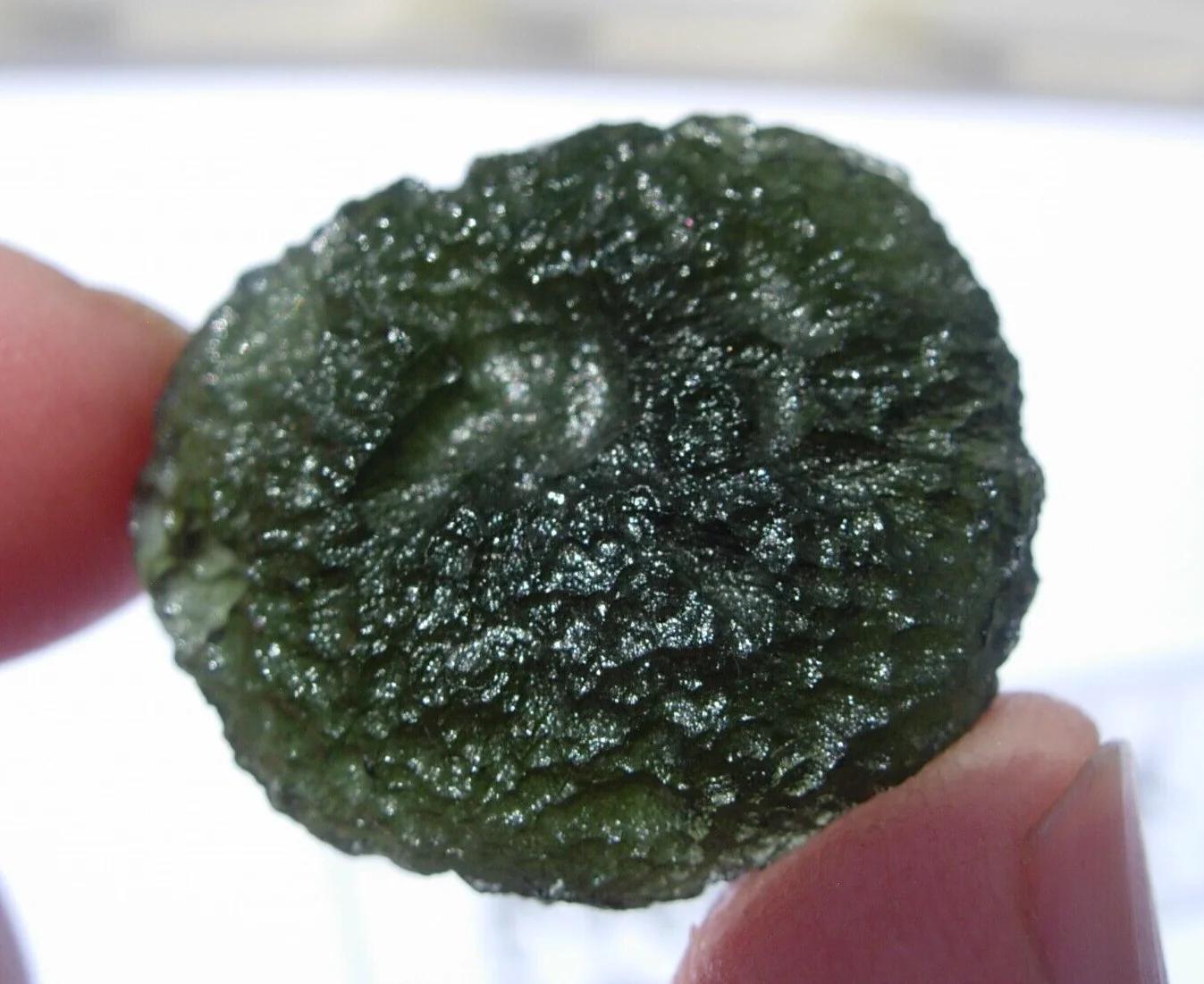 Natural Green Czech Moldavite Meteorite Necklace Pendant Chakra Healing 1PCS
