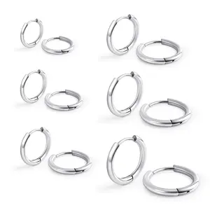 6 Pairs Silver Titanium Steel Spiral Earrings, Hypoallergenic & Lightweight, Elegant Jewelry for Everyday Wear, Parties, and Anniversary Gifts