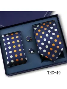 Men's Jacquard Tie Set, Striped Pattern Business Suit Accessory, Regular Fit Neckwear, All-Season Wear, Ideal Gift Choice