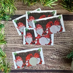 Gnome Christmas scratch cards - set of 20
