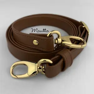 Adjustable Crossbody Leather Strap - 55 inch Max Length, 3/4 inch (19mm) Wide - Choose Gold-tone Connectors - Modern Colors Collection