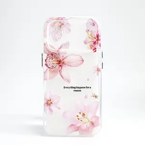 Chic Lily Charm TPU Pattern Phone Case for iPhone 17 15 16 14 Pro Max 13 12  Anti-Yellowing Shockproof Protection Lightweight Transparent Soft Cover Cellphone Protective.Iphone 17 case/16 case/15promax case/13 case
