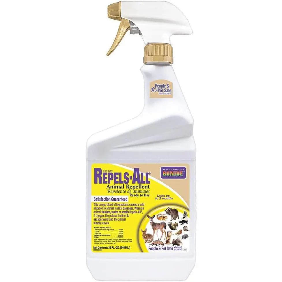 Bonide Repels-All Animal Repellent, 32 oz Ready-to-Use Spray, Outdoor Garden Deer & Rabbit Repellent, People & Pet Safe