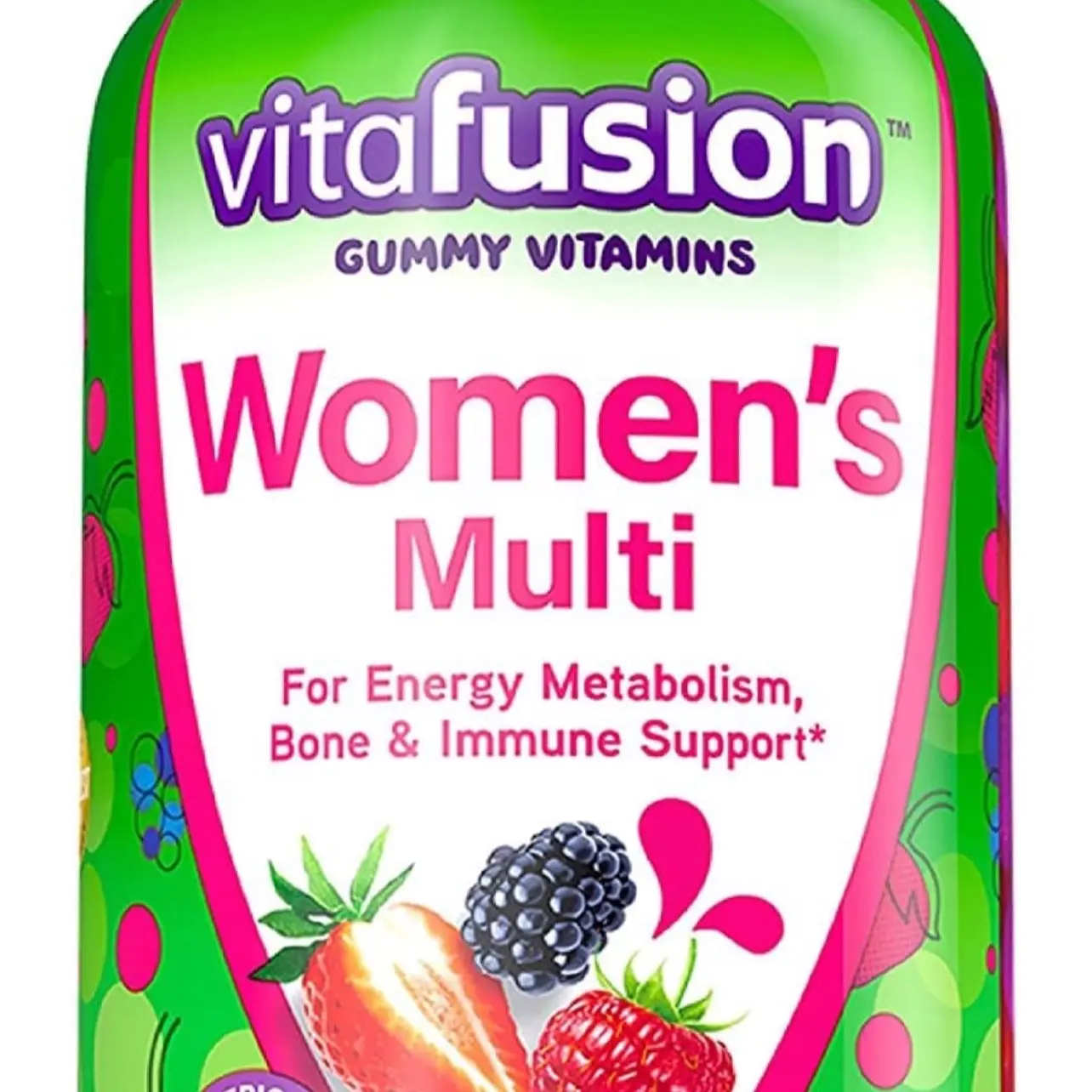 Vitafusion 150 Count with Vitamins A, C, D, E, B-6 and B-12 Womens Multivitamin Gummies, Berry Flavored Daily Vitamins for Women