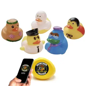 Quacker Tracker Traveling Ducks – Scan, Track & Send Adventure Game – NFC Rubber Ducks that Travel the World – Scavenger Hunt Toy for Families & Friends – 5 Pack