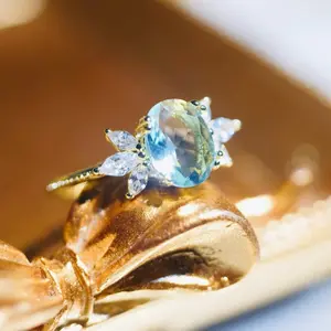 Blue Topaz Wing Adjustable Ring