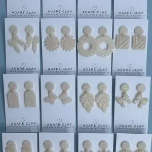 Basket Earrings- Translucent glitter (Opal) Polymer Clay for TikTok LIVE