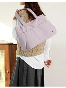 Large Capacity Nylon Tote Bag for Women, Lightweight Waterproof Canvas Shoulder Bag, Multi-Pocket Commuter Backpack, Casual Handbag for Students