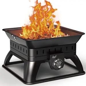 BALI OUTDOORS 50000 BTU Propane Fire Pit with Lava Rocks, Square Outdoor Fire Pit Portable, Outdoor Smokeless Firepit Camping, Patio, RV