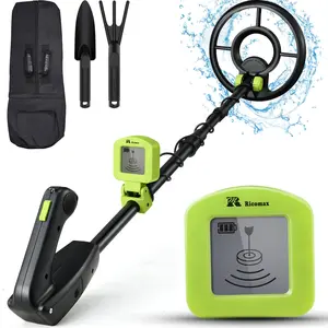 Ricomax Metal Detector for Kids Waterproof 7.4 Inch Search Coil with LCD Display 24-35 Inch Adjustable Stem Buzzer Vibration Sound Lightweight Easy to Use