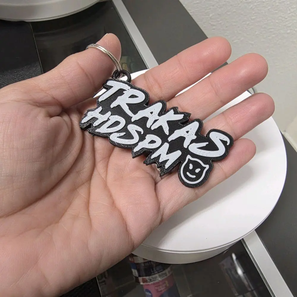"TRAKAS HDSPM" White and Black-3D Printed Keychain