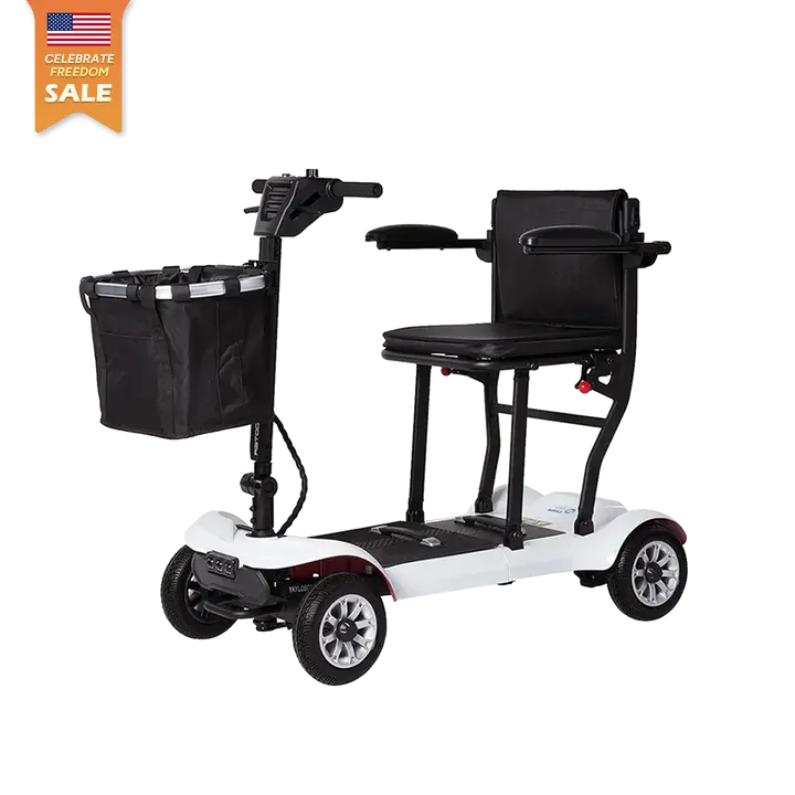 Paiseec Mobility Scooter Model D3 - Lightweight, Foldable, Compact, Ergonomic Travel Scooter with Aircraft-Grade Aluminum Alloy Frame and Flexible Speed Selection, Long-Lasting Battery