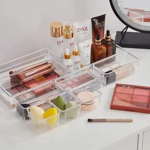 25/8 Pcs Clear Drawer Organizer Set 4 Sizes Stackable Plastic Trays for Every Drawer in Your Home Viral TikTok Drawer Organization Hack Bins for Makeup Kitchen Office Bathroom Instantly Tame the Messiest Junk Drawers Summer BTS Dorm Apartment Essential