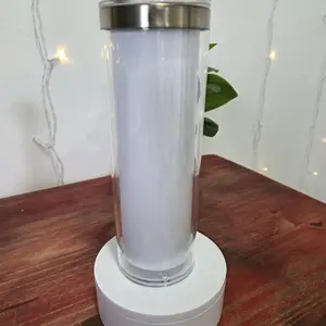 glitter lava effect snow glove tumbler with floating glitter in liquid between walls vaso tipo snow globe