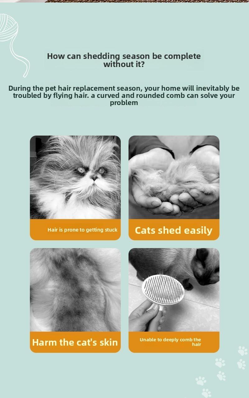 Pet hair thinning tool - floating hair removal curved knife head comb for detangling hair hairbrush pet brush pet comb