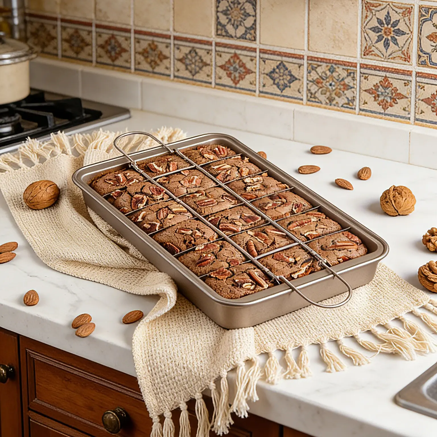 Brownie Baking Pan With Removable Divider, Non-Stick Brownie Pan With Pre-Sliced Sections, 18-Count Individual Brownie Maker, High Carbon Steel Rectangular Cake Mold, Bakeware, Baking Supplies, Baking Molds, Baking Essentials, Bakery Molds