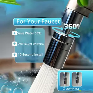 720° Splashproof Rotating Faucet, Water Tap Accessories, Bubble Maker, 2 Flow Modes, PVC Extensible Nozzle, Easy Installation for Kitchen & Bathroom Sink