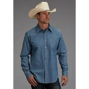 Men's Stetson Blue Chambray Denim Shirt