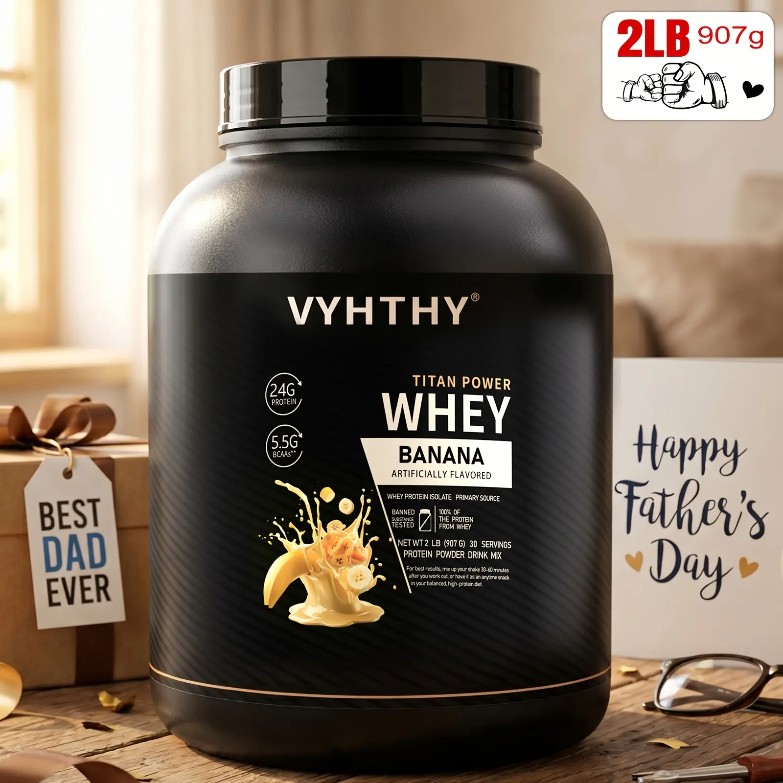 VYHTHV 2LB Natural Banana Whey Protein Powder, Natural Banana Powder, No Added Sugar Or Additives, Rich Banana Aroma, Very Suitable for Smoothies, Drinks, Excellent Taste