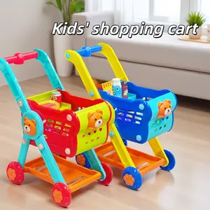 Large Shopping Cart Toy, Durable Play Food Set, Adjustable Height, Stable Structure, Safe Abs Material, Smooth Non-Slip Grip, Gift Box Packaging