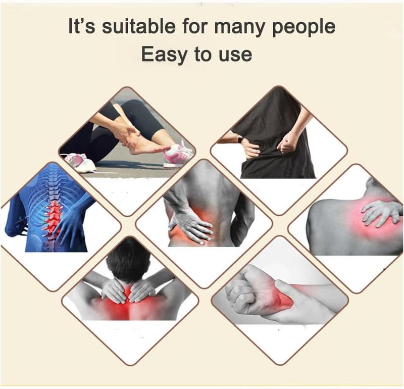 50 self-heating ginger patches covering shoulders, neck, waist, back, hands, feet, knees, and joints. Heat pads (12 x 8 cm) for lymphatic support and blood circulation.