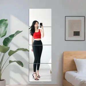 2 Pack Acrylic Mirrors for Wall,20 x 20 Inch Self Small Mirror Tiles, Mirror Sheets for Bedroom Home Gym Door (2, 20"*20")