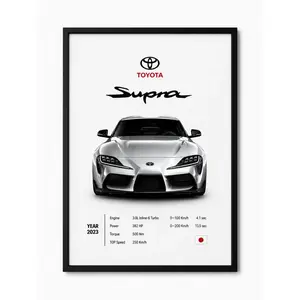 Toyota Supra| Poster Decor Luxury Print Wall Art| Decor With Black Frame| Gift for Car Lovers