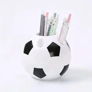 Plastic Pen Holder Multifunctional Cartoon Football Design Office Supplies Organizer, Durable Plastic Material, Ideal for Home & Office Use
