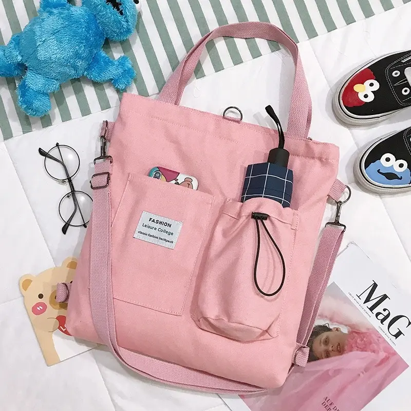 3-in-1 Backpack/Crossbody/Tote - Pink, White, or Yellow - Fashion Leisure College Elastic Fashion Backpack - Back-to-School Backpacks & Bags