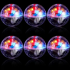 2 Pcs Ghost Hunting Cat Ball Activated Cat Toy Motion LED Light Pet Balls Interactive Glowing Mini Running Exercise Supplies for Animals Activity (Clear)