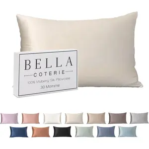 Coterie Luxury Silk Pillowcase for Hair and Skin |   30 Momme | % Pure 6A Mulberry Silk |   Super Soft |   Perfectly Plush [Queen, Ivory]