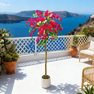Artificial Flowers, Artificial Tree with Flowers, Artificial Tree, Decorative Artificial Plants, Large Decorative Flowers for Entrance, Balcony, Windowsill, Corner Decoration