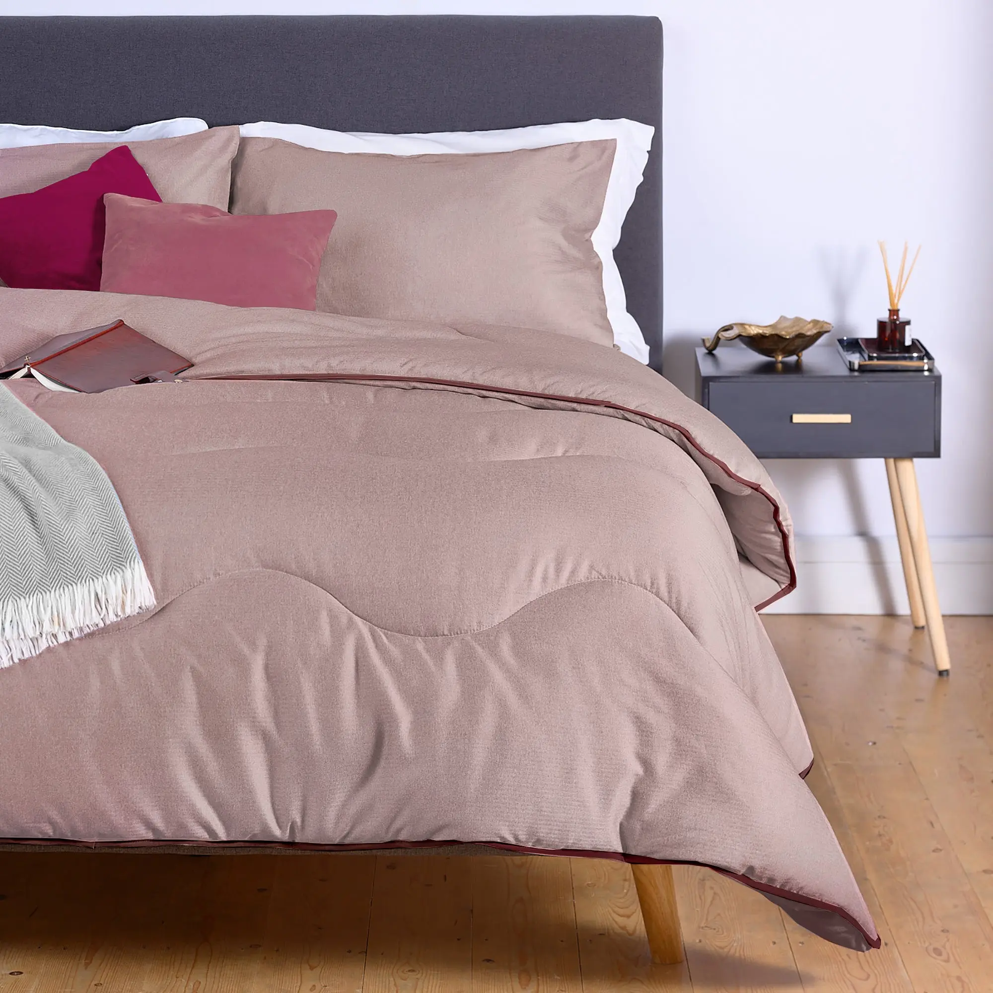 Mulberry Herringbone All-In-One Comforter