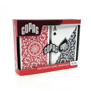 Copag 1546 100% Plastic Playing Cards – Bridge Size Regular Index (Black & Red Double Deck)