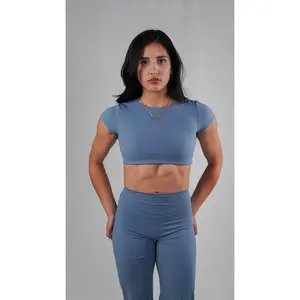 Curve Granite Blue Open Back Top