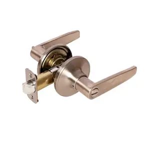 Pamex  Olympic Lever with Round Rose Privacy Lockset Grade 3, Satin Nickel