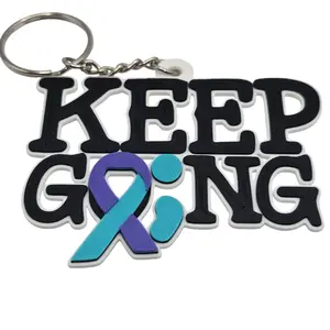 Keep Going Keychain with Double Ring for Suicide Prevention Awareness