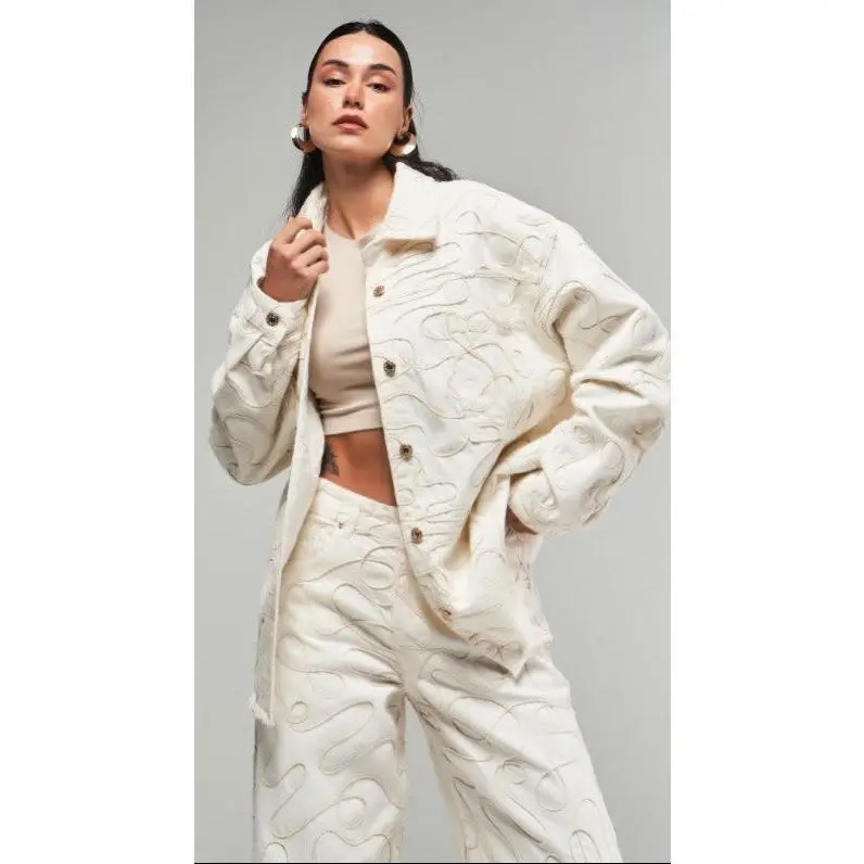 Ivory Sculpted Texture Jacket