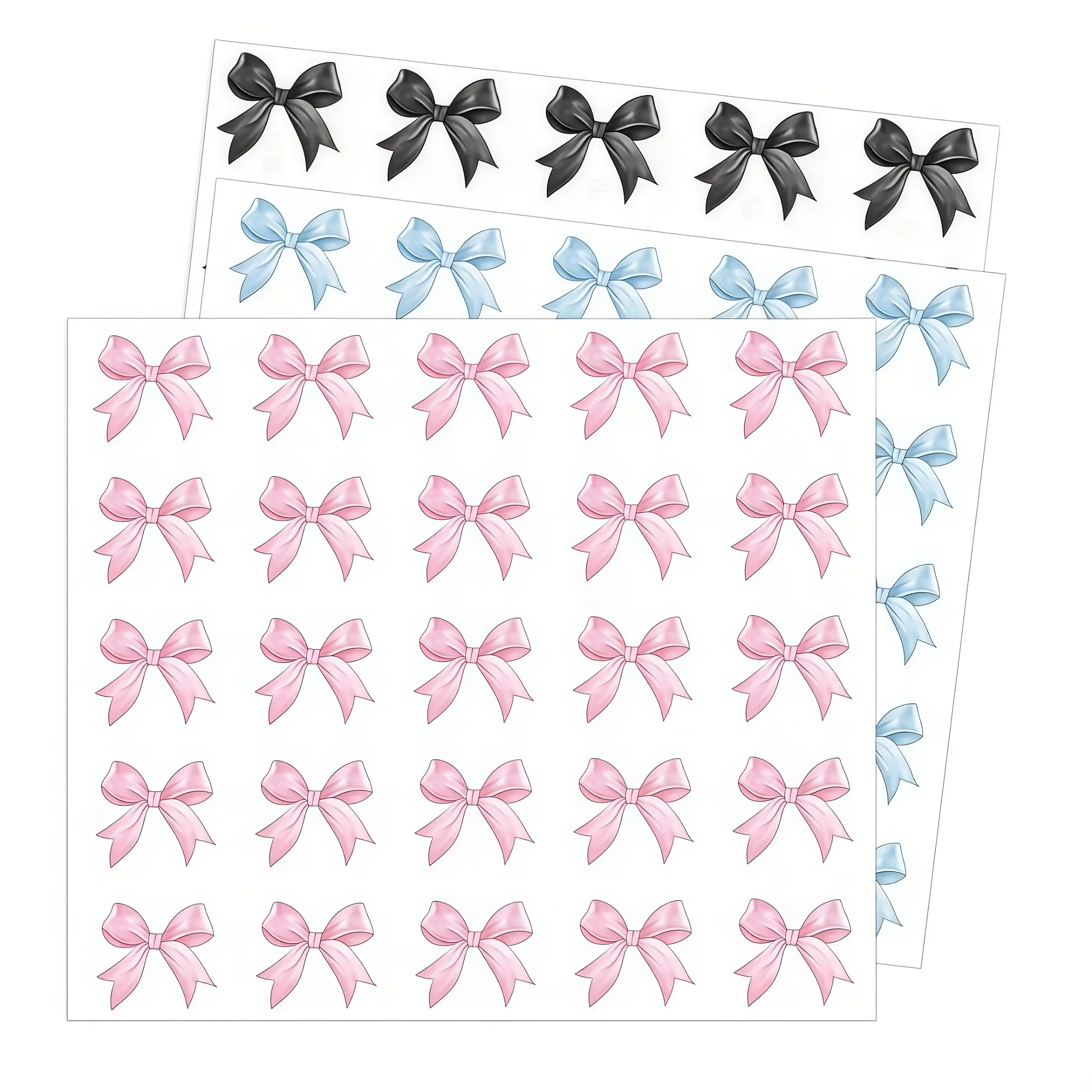 Bow Stickers, Three Colors (, Blue, ), Self-Adhesive Decorative Stickers for Gift Wrapping, Scrapbooks, Diaries, DIY Crafts