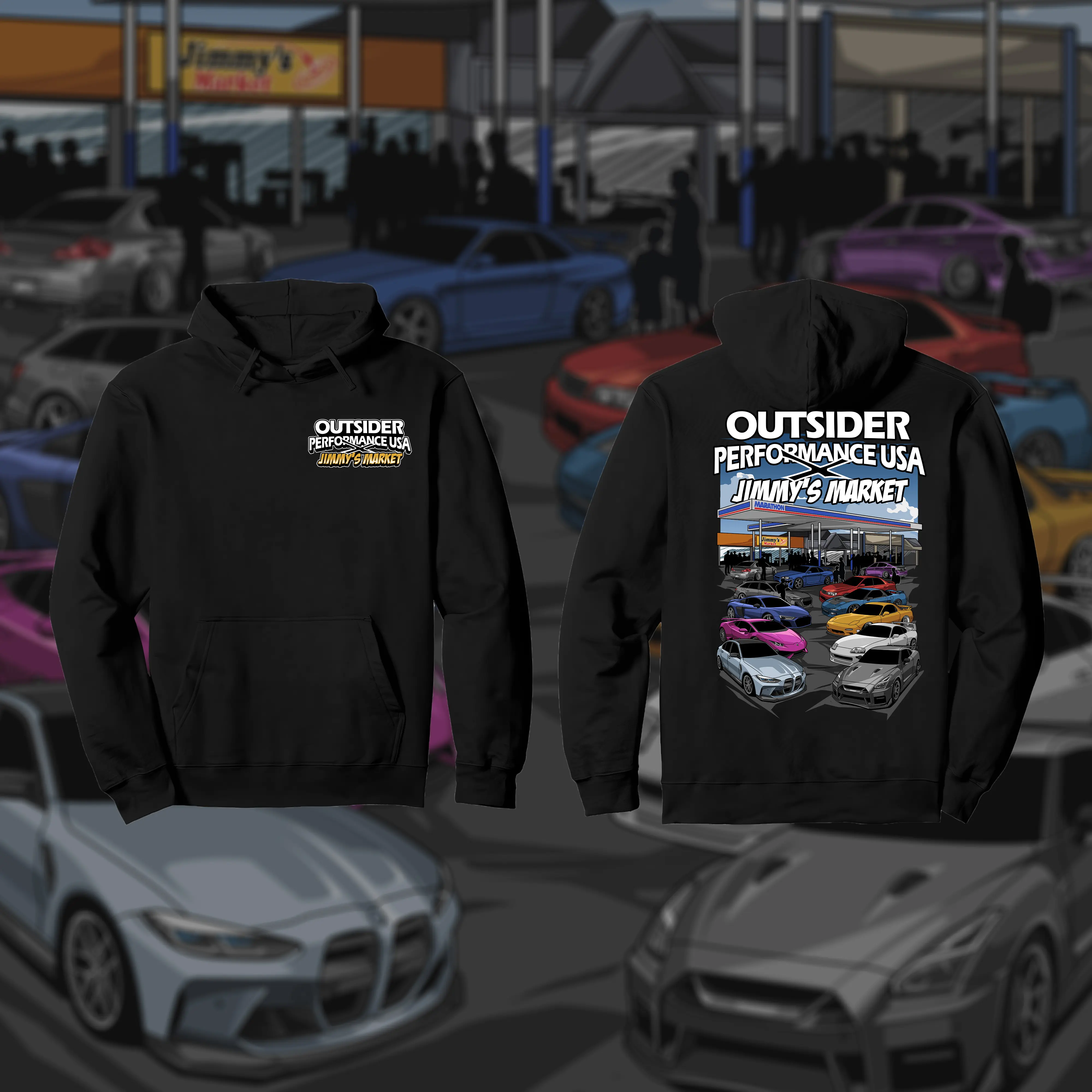 Outsider x Jimmys Market Hoodie 2025 Long Sleeve Performance USA Limited Edition Hoodie