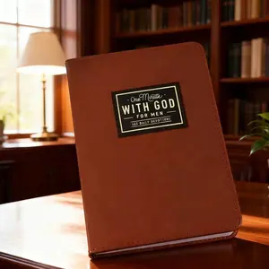 One Minute With God Men's, 365-Day Daily Prayer Brown Book, 2026 Men's Daily Offering and Prayer Diary, Bible Prayer Tracking Notebook